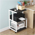 Mobile Printer Stand with Paper Organizer 4 Swivel Wheels Printer Table Cart for 3D Printer and Media Storage