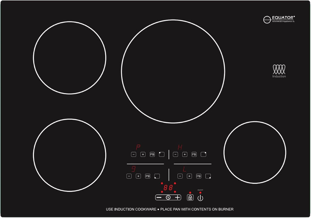 Equator 30' Modern Built-in Stainless Steel Induction Cooktop 4 Burner