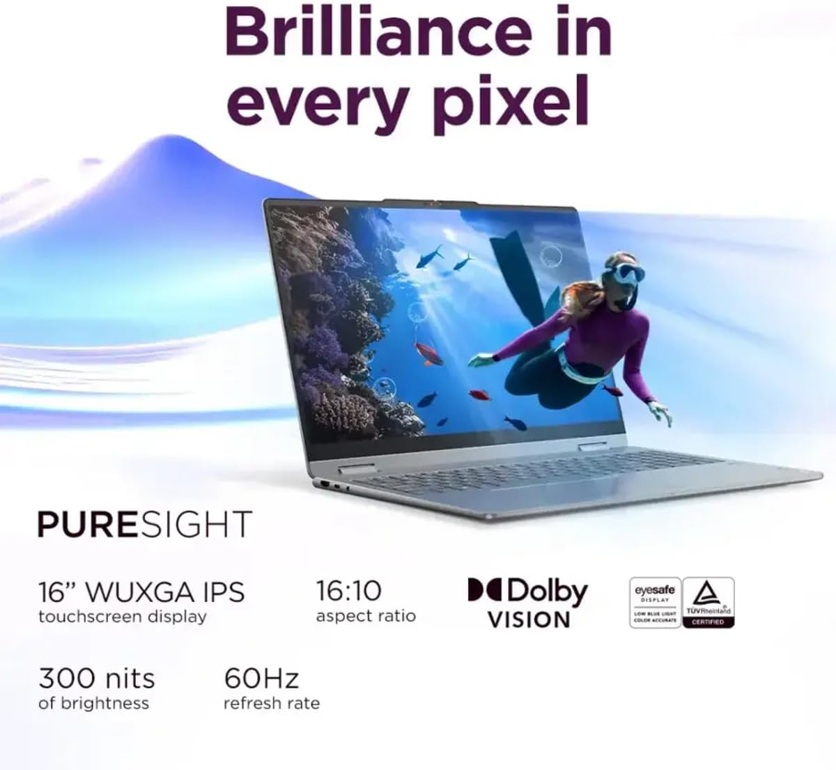 Lenovo Yoga 7i 2-in-1 Laptop, 16' 2K Touchscreen Laptop AI Copilot, Intel Core Ultra 5 226V, 16GB DDR5, 512GB SSD, Wi-Fi 7, Backlit KB, FP Reader, TB4, IR Camera, w/Stylus Pen, HDMI Cable, Win 11 Pro