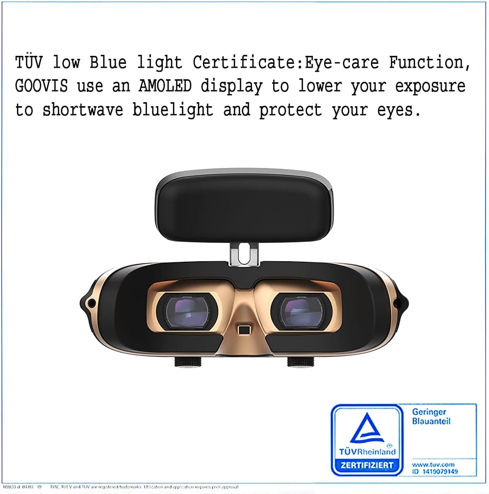 GOOVIS Young T2 Meta -Universe None VR HMD Monitor with HD M-OLED Display, Portable Privacy Cinema for Movies, Compatible with Laptop PC Xbox Drone PS4 PS5 Nintendo Games Set-top Box Smartphone