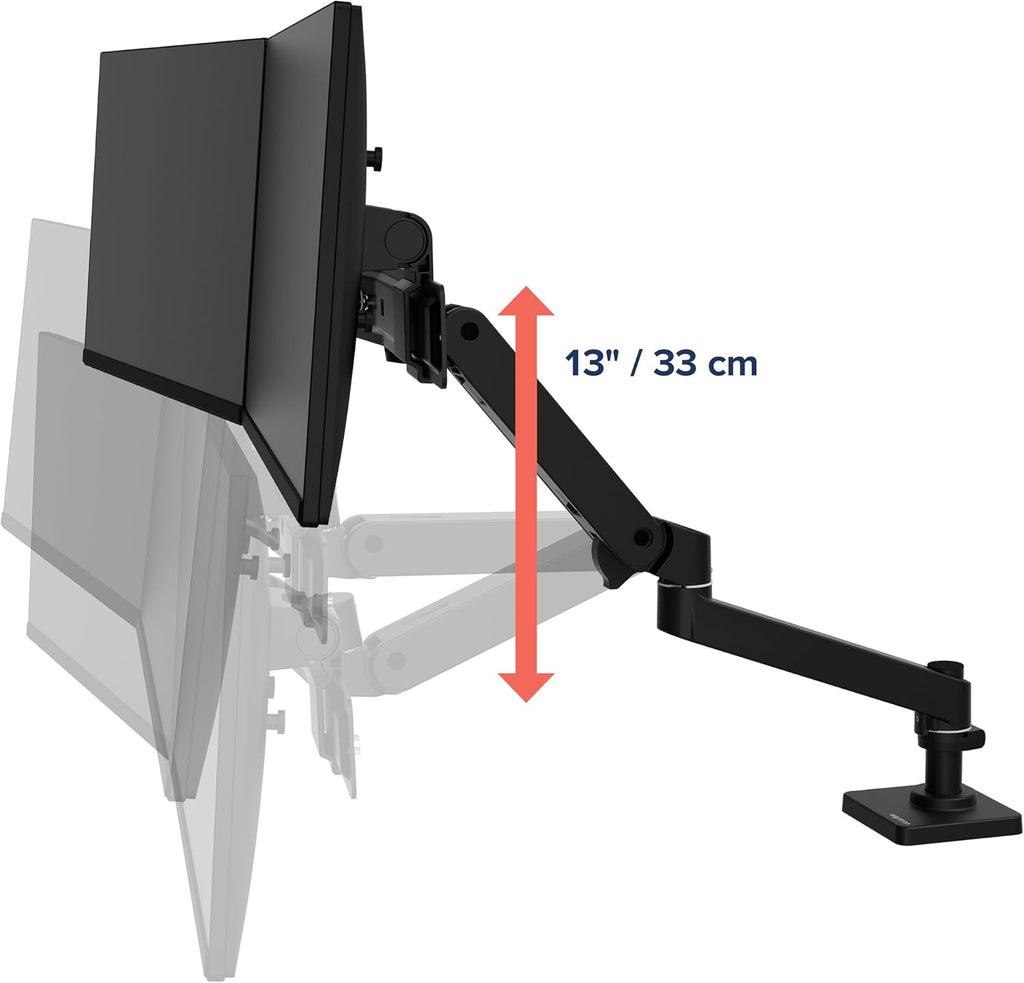 Ergotron – Upgraded LX Pro Premium Dual Direct Monitor Arm, VESA Desk Mount – for 2 Monitors Up to 27 Inches, 9 lbs Each – Matte Black