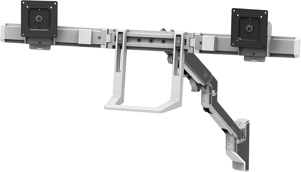 Ergotron – HX Dual Monitor Arm, VESA Wall Mount – for 2 Monitors Up to 32 Inches, 5 to 17.5 lbs Each – Polished Aluminum