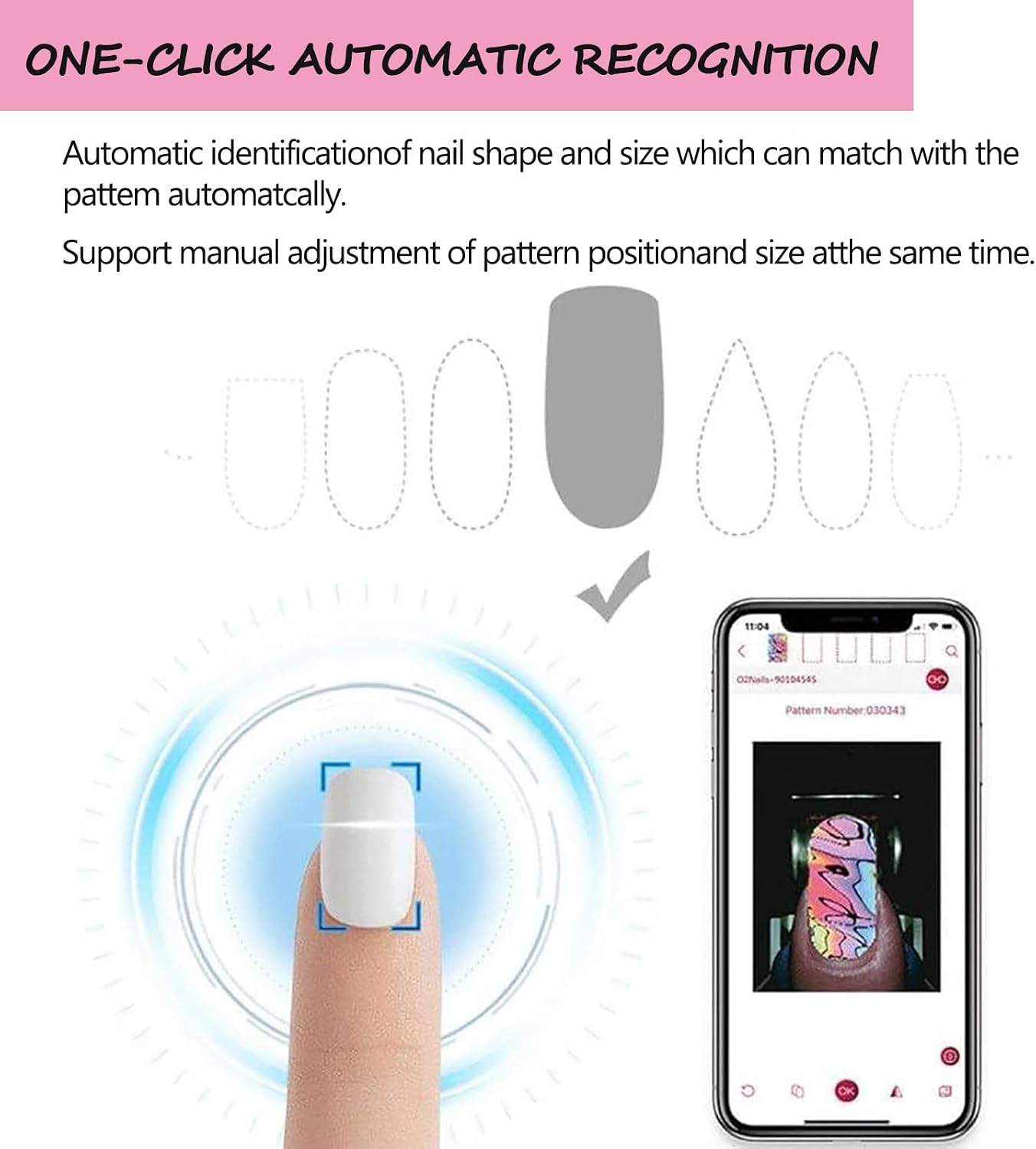 3D Nail Printer Robot Nail Painting Machine Smart Printer, Digital Intelligent Art Printers for Kids/Nails Salon/Manicure/Nails Lovers, Over 1000 Pictures, 30s Done