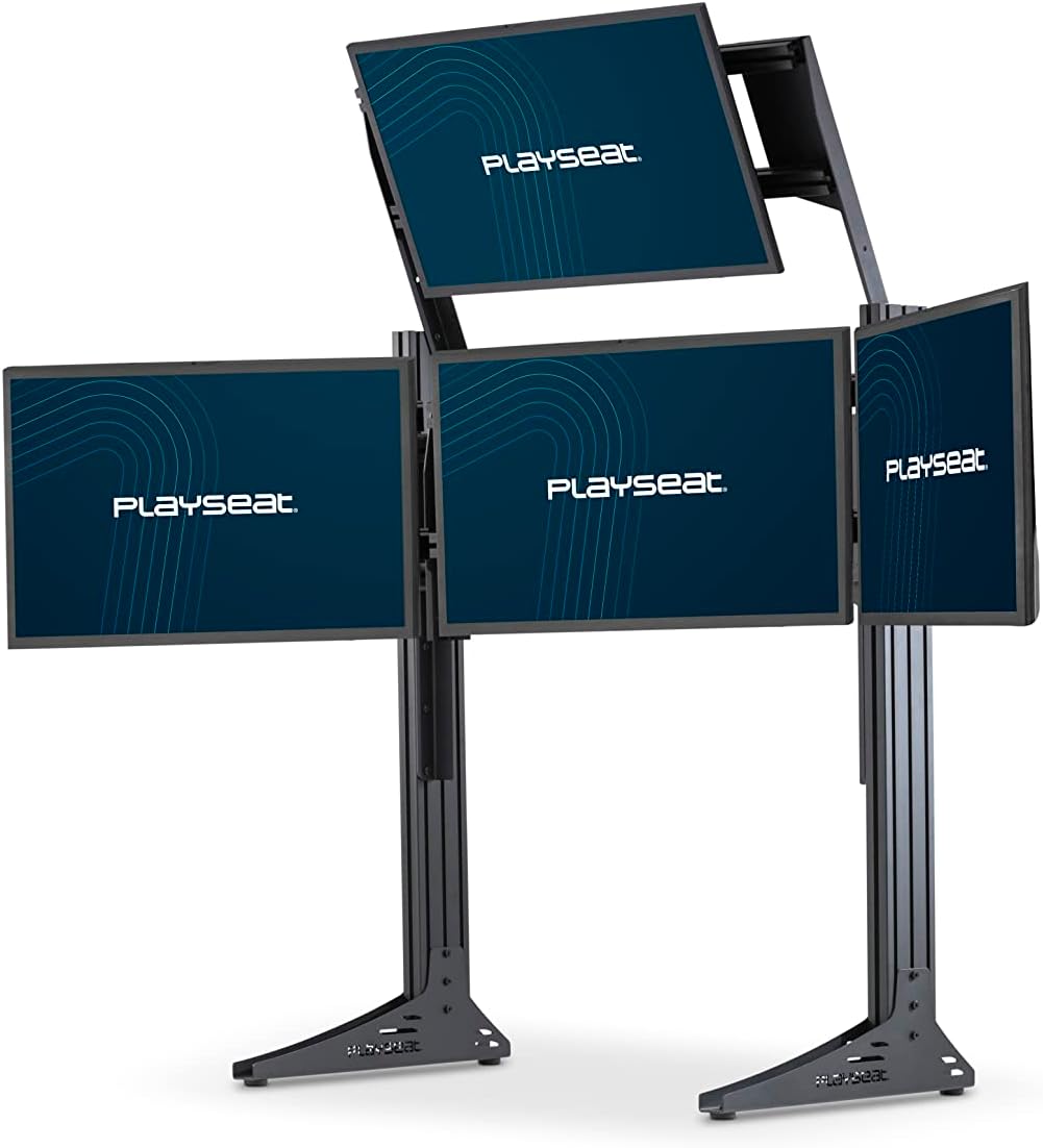Playseat Triple Monitor Stand XL Multi3 | Floor TV Stand for up to 4 Screens | Supports TVs and PC Monitors | Sturdy & Stable | Height & Distance Easily Adjustable