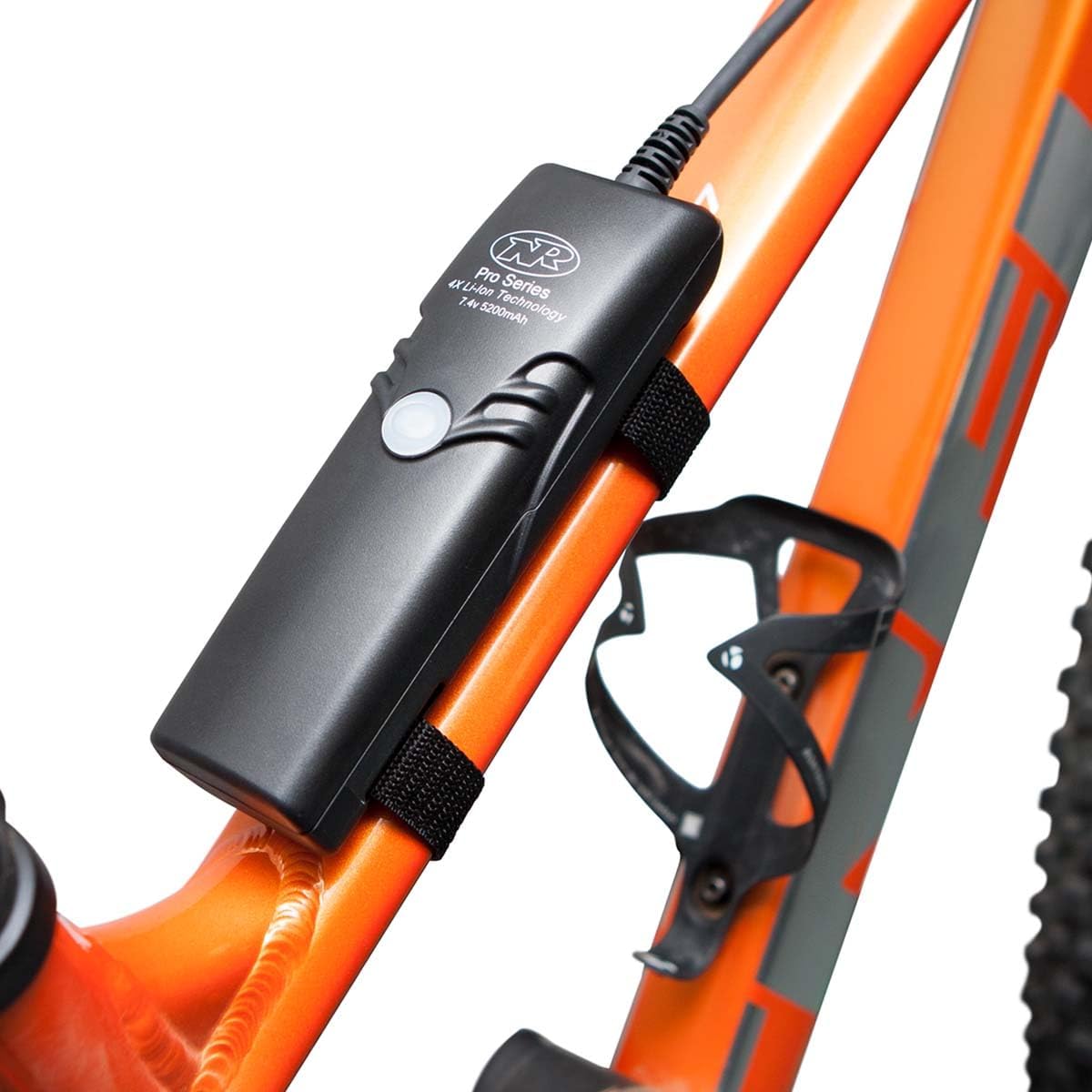 NiteRider Pro 2200 Race Front Bike Light – 2200 Lumen Rechargeable (4-Cell) MTB Headlight – 7 Modes w/Fuel Gauge Helmet & Handlebar Mount IP64 Dust, Impact, Waterproof 25hr Runtime Night Riding