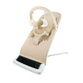 Nuby Deluxe Baby Bouncer Seat - Portable Infant Bouncer with Music, Fun Sounds, and Soothing Vibrations - Digital Display - 0-6 Months - Khaki