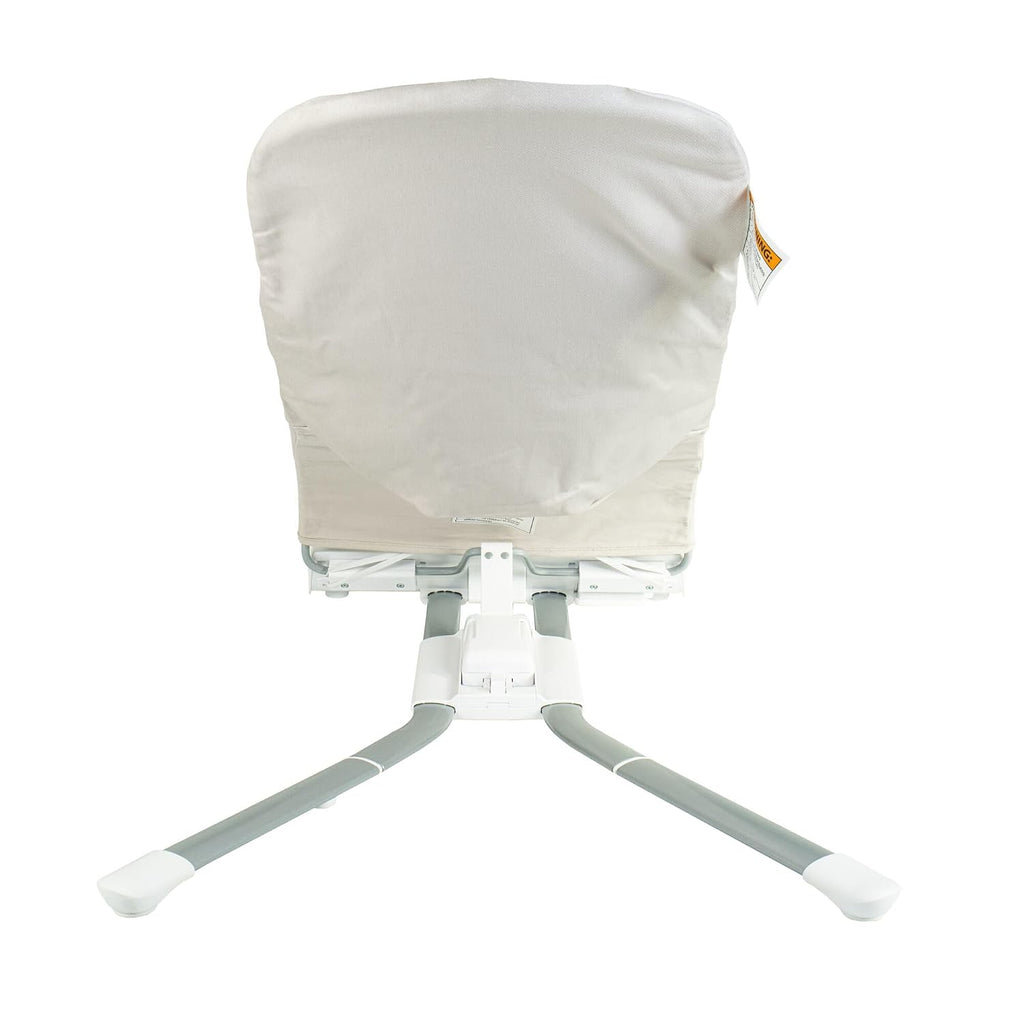 Nuby Deluxe Baby Bouncer Seat - Portable Infant Bouncer with Music, Fun Sounds, and Soothing Vibrations - Digital Display - 0-6 Months - Beige