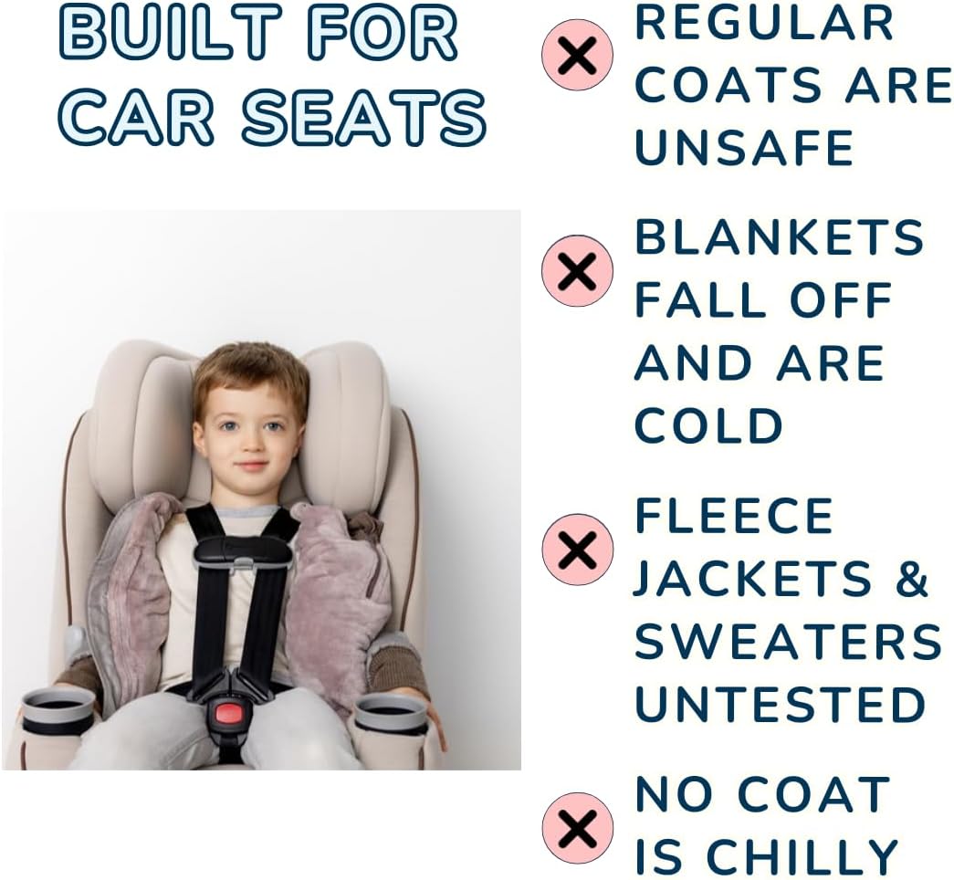 Buckle Me Baby Winter Coat | Toastiest Car Seat Jacket for Boys and Girls - Featured on Shark Tank 6 Months - 6 Years