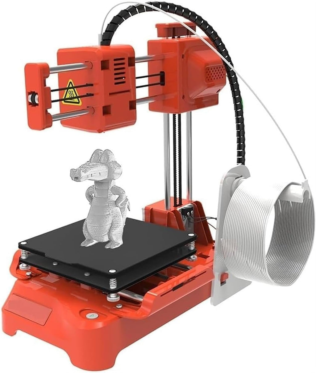Mini FDM 3D Printer for Beginners and Kids, New Upgraded Extruder Technology, 4 X 4 X 4 Inch Build Volume, 3D Printing Machine for 1.75mm PLA TPU Orange