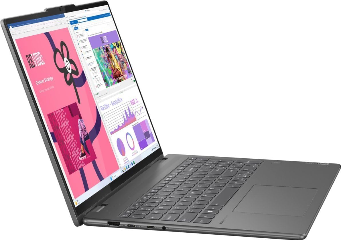 Lenovo Yoga 7 83DL 2-in-1 Laptop 16' WUXGA IPS Touchscreen 12-Core Intel Ultra 7 155U 16GB LPDDR5 1TB SSD Intel Graphics Thunderbolt 4 Wi-Fi 6E Backlit Keyboard Fingerprint Win11 Pro w/ONT 32GB USB