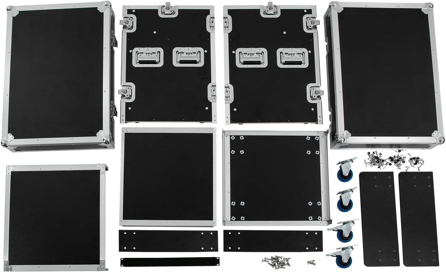 10U PA DJ Rack, 2 Tier Heavy Duty Pro DJ Mixer Stand, Audio Rack Rolling Equipment Rack Cabinet With 4 Wheels for Storing Electronic Equipment Such As Amplifiers, Mixers, Microphones, Sequencers Etc