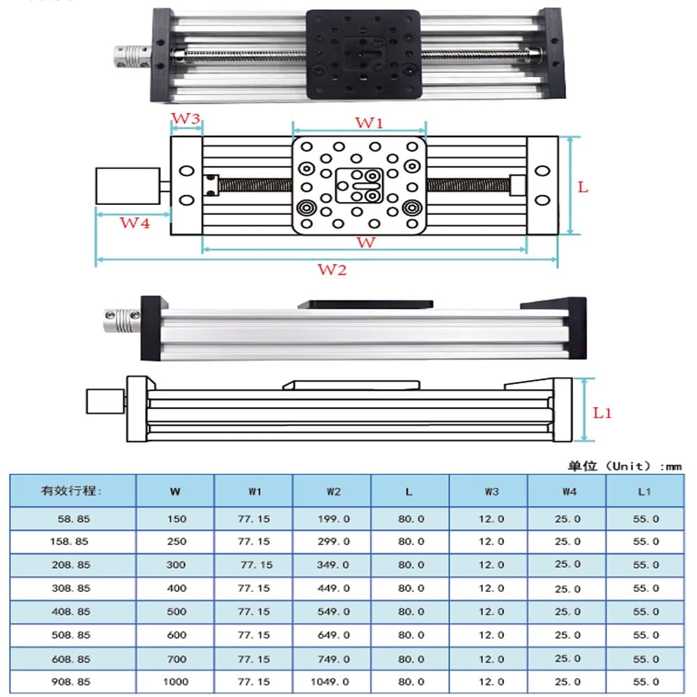 2mm Pitch Sliding Table Linear Actuator Bundle Kit for 3D Printer - C Beam Z Axis Upgrade Component(Lead 8mm 400mm)
