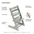Tripp Trapp Chair from Stokke, Glacier Green - Adjustable, Convertible Chair for Toddlers, Children & Adults - Convenient, Comfortable & Ergonomic - Classic Design