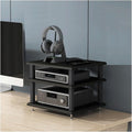 Audio Rack 2/3/4 Tier Stereo Rack Audio Equipment Rack Audio Stereo Shelf Wooden HiFi Rack Audio-Video Shelving HiFi Rack Shock Durable(Nero,3 Tier)