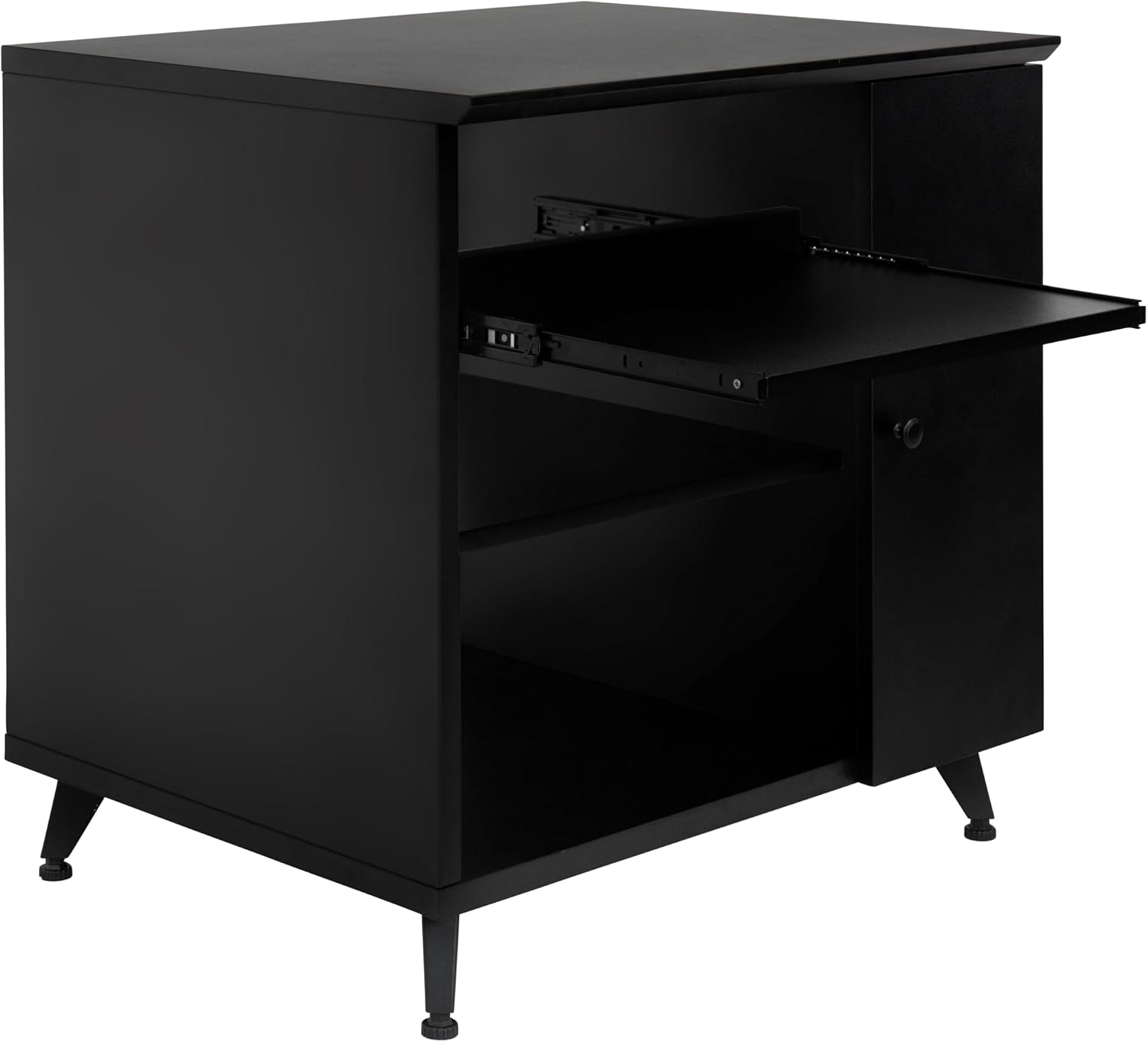 Gator Frameworks Elite Furniture Series Sidecar Cabinet with with Configurable Rack Space & Shelving, Black Finish (GFW-ELITESIDECAR-BLK)