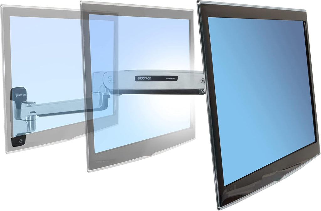 Ergotron – LX HD Sit-Stand Single Monitor Arm, VESA Wall Mount – for Monitors Up to 49 Inches, 14 to 30 lbs – Polished Aluminum