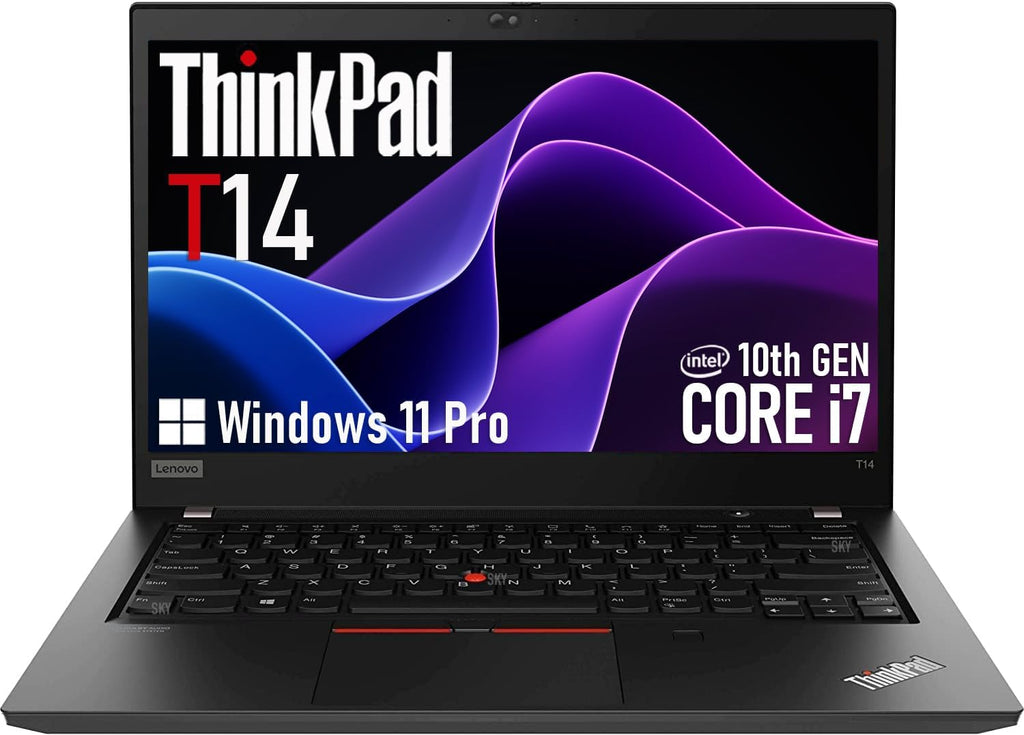 Lenovo Thinkpad T14 Gen 1 Laptop, 14' Full HD (1920 x 1080) Display, Quad-Core i7-10510U, 16GB DDR4 RAM, 512GB SSD, Backlit Keyboard, HDMI, Windows 11 Pro (Renewed)