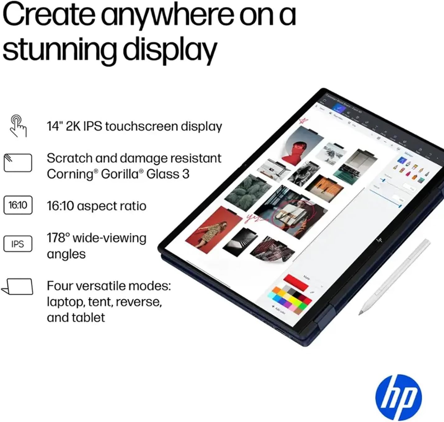 HP OmniBook X Flip 14 2-in-1 Laptop, Laptop Touchscreen 14' WUXGA IPS, Intel 8-core Ultra 5 226V, Intel Arc 130V GPU, 16GB RAM 1TB SSD, Thunderbolt 4, Windows 11 Home