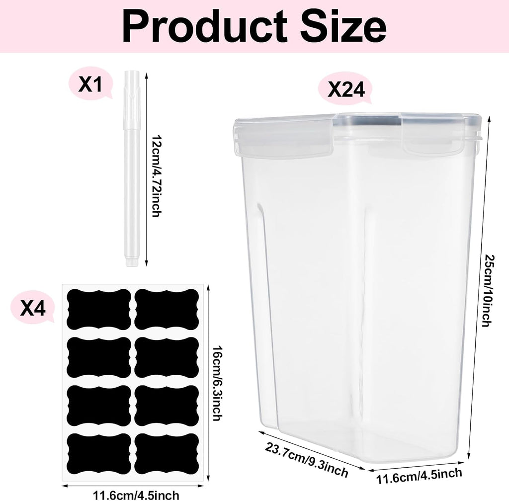 Blushtier 24 Pcs Large Filament Storage Box with Lids 3D Printer Dryer Clear Box Portable Storage with Label for 3D Printing Filaments Sealing and Protection 9.76 * 9.64 * 4.5inch