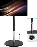 Floor Mobile TV Stand with Power Outlet, Rolling TV Cart for 27-65 Inch OLED LED Monitors, 6 Levels of Height Adjustment, Ambient Lighting on The Bottom Wheels Holds up to 88lbs, 400x400mm