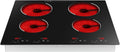 4 Burners Electric Cooktop 24 inch, 3000W Built-in/Countertop Ceramic Stove with 9 Power Levels, 110V Black Glass Electric Stove Top Burner with Child Lock, Timer, Overheat Protection for Home Kitchen