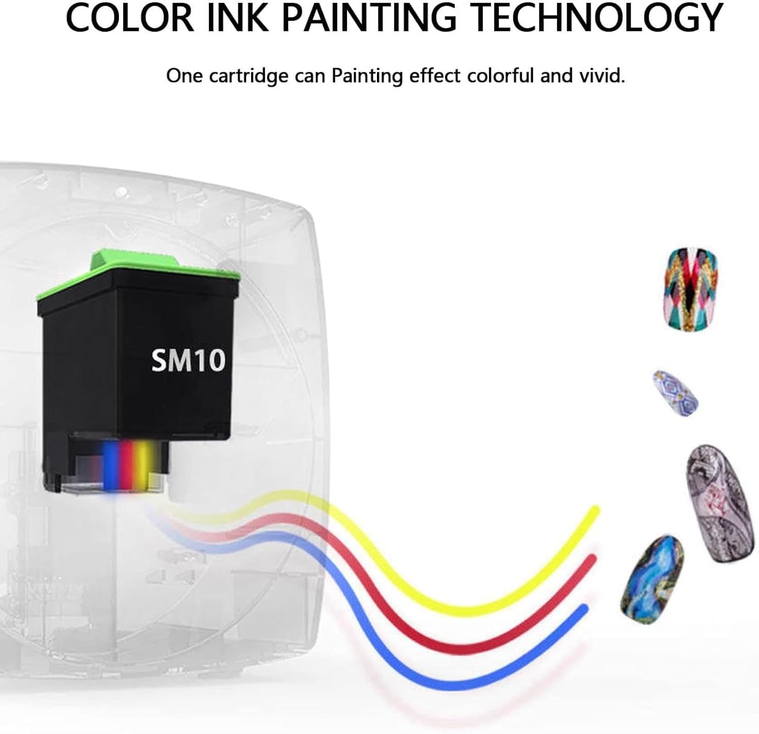 Mini Smart 3D Digital Nail Art Printer, Automatic Nail Printer Machine, Multifunction Portable Mobile Nail Painting Machine for Kid/Nail Studio/Manicurist/Nail Lovers