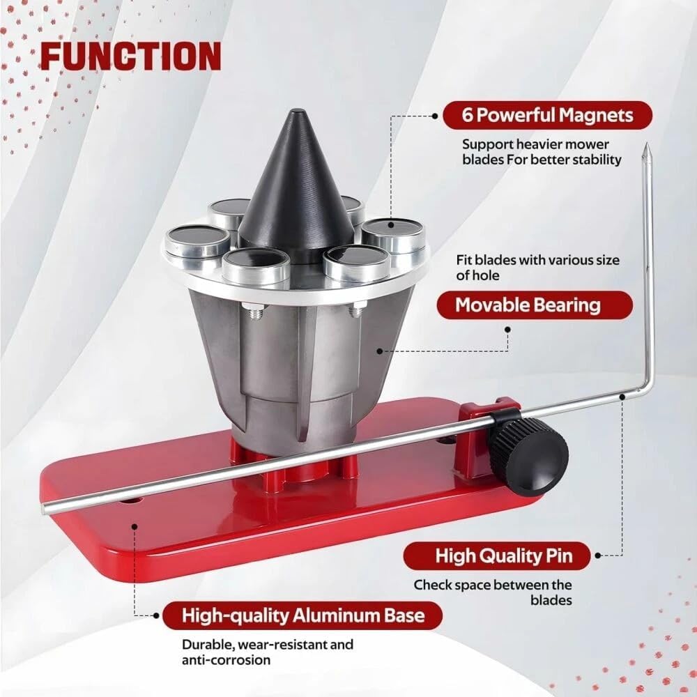 Lawn Mower Blade Sharpener & Magnetic Balancer Kit, 15°-45° Adjustable, Replacement for BARTOO OEM