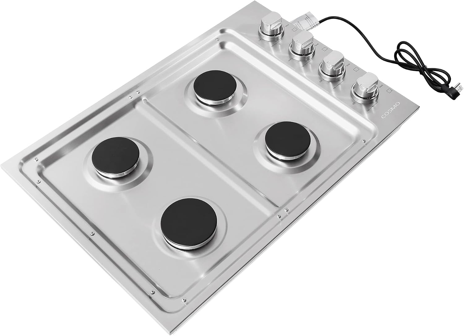 COSMO COS-DIC304 30 in. Gas Cooktop in Stainless Steel with 4 Italian Made Burners