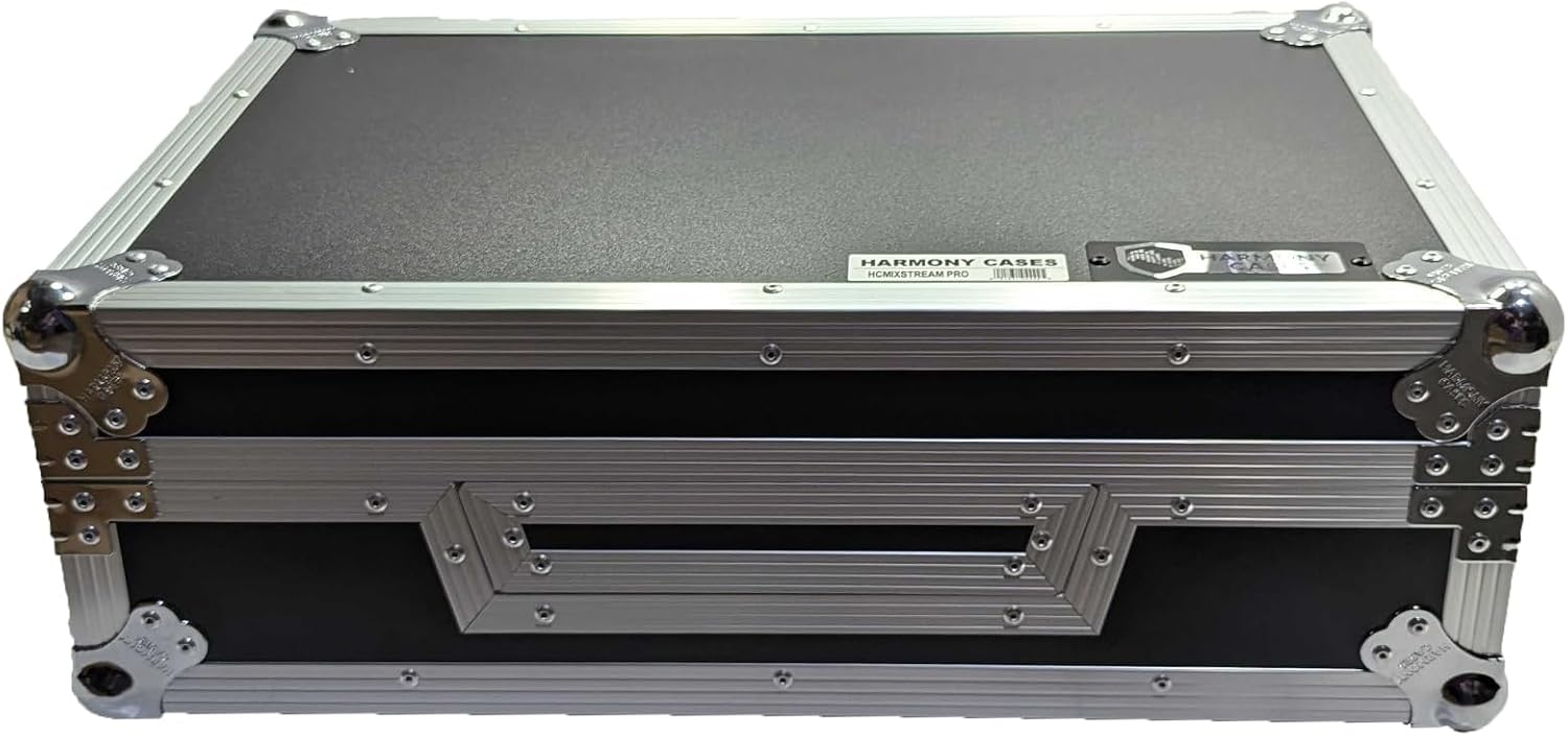 Harmony Cases HCMIXSTREAMPRO Flight Case Compatible with Mixstream Pro Standalone DJ Console with Convenient Cable Port & Sticker Strip to Secure Laptop for Maximum Protection