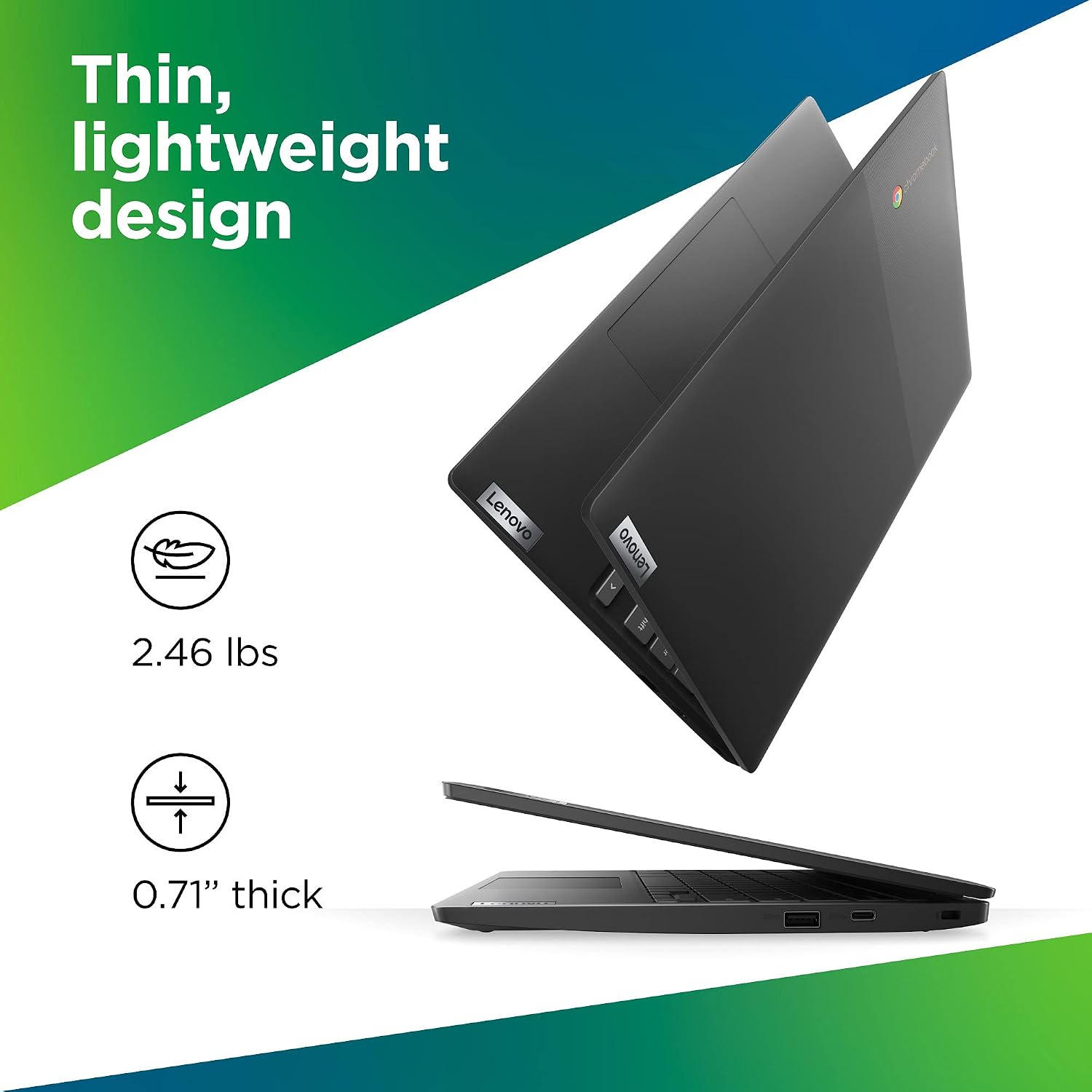 Lenovo IdeaPad 3 11 Chromebook Laptop,11.6' HD Display,Intel Celeron N4020, 4GB RAM, 64GB Storage, UHD Graphics 600, Chrome OS, Onyx Black
