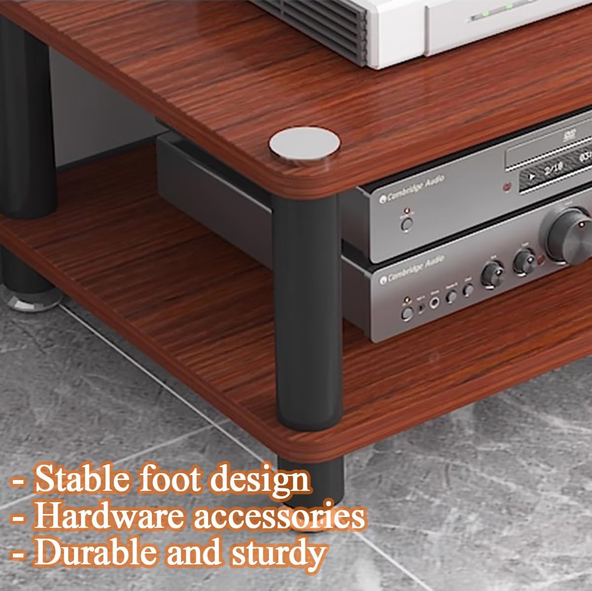 4 Tier Audio Video Equipment Rack Stereo Component Console Stand Media Cabinet, Speaker Amplifier Record Player CD Turntable Receiver Shelves Gaming Devices Electronic Storage U(White-4 Tier)