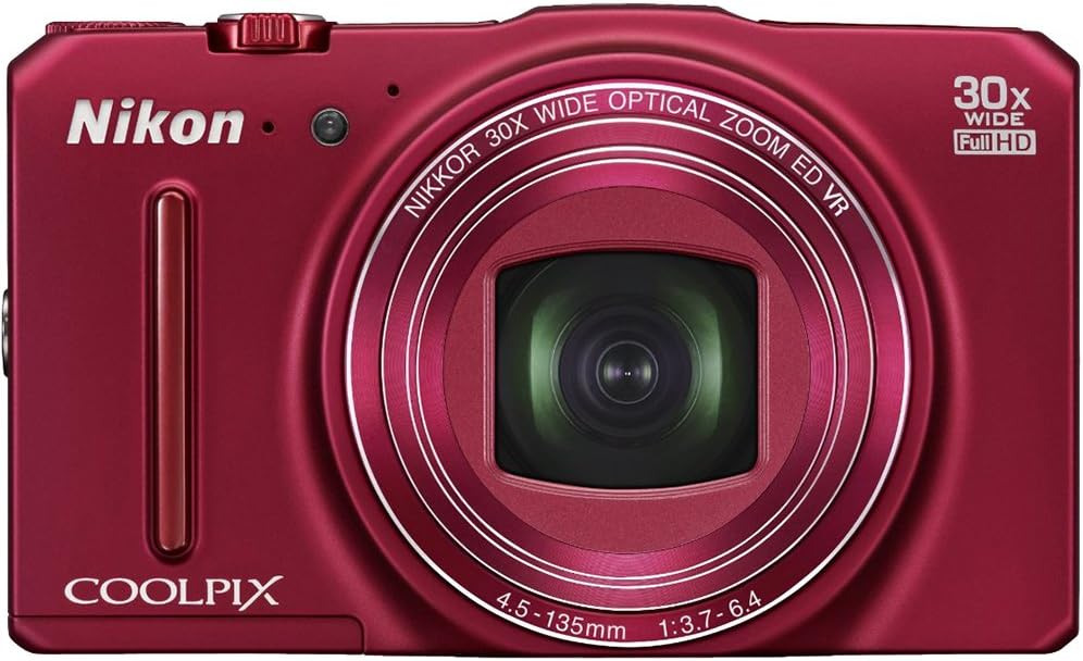 Nikon COOLPIX S9700 16.0 MP Wi-Fi Digital Camera with 30x Zoom NIKKOR Lens, GPS, and Full HD 1080p Video (Red)