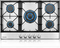 ThermoMate Light 30 Inch Gas Cooktop, Built In Gas Rangetop with 5 High Efficiency Burners, NG/LPG Convertible Stainless Steel Gas Stove Top with Thermocouple Protection, 120V AC