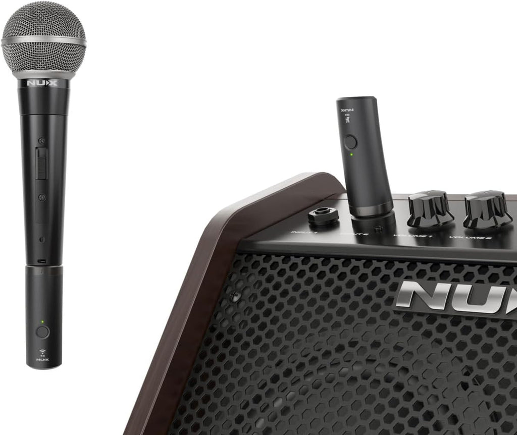 NUX B-3RC 2.4GHz Microphone Wireless System with Charging Case, Microphone Bundle, 24-bit/44.1kHz, Long Distance Transmission, Ultra-Low Latency, Long Lasting Battery, Auto Pairing