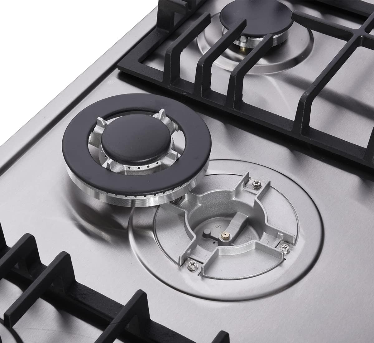 30 Inch Gas Cooktop DT57043 Built-in Stainless Steel 5 Burners Gas Stovetop LPG/NG Convertible Dual Fuel Gas Hob