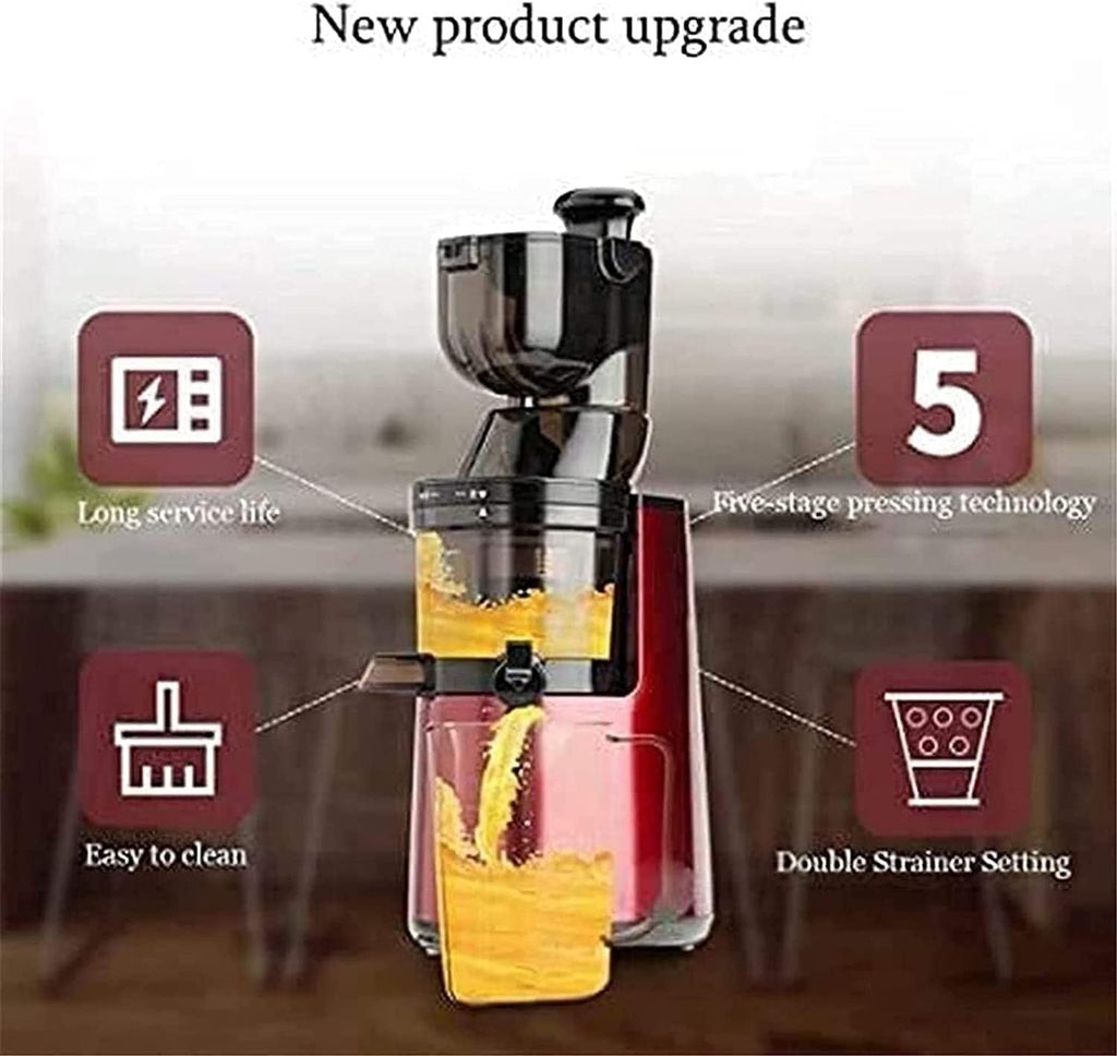 Masticating Juicer Machines- Slow Extractor with Wide Chute Big Feeding Mouth, Easy to Clean- Cold Press Juice Maker
