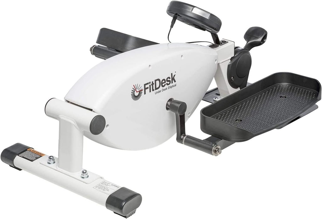 FitDesk Under Desk Bike Exercise Machine, Compact Magnetic Pedal Exerciser, Mini Elliptical, Quiet Seated Cardio Trainer for Home Office Workouts, Adjustable Resistance Bike for Desk Fitness
