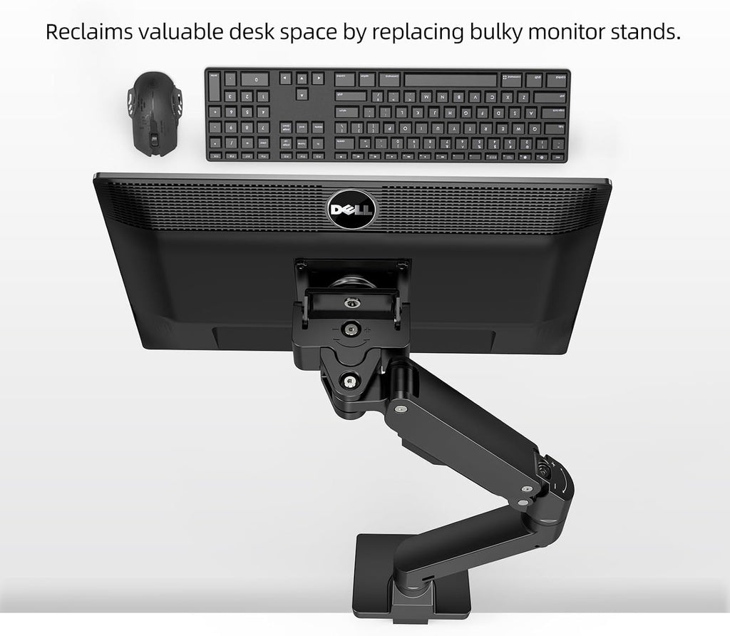 Monitor Arm Desk Mount Fits Curved Ultrawide Monitors Full Motion Height Swivel Tilt Rotation Adjustable Monitor Arm Up to 43 Inches,Weight Capacity Up to 33 lbs（S515 Black）
