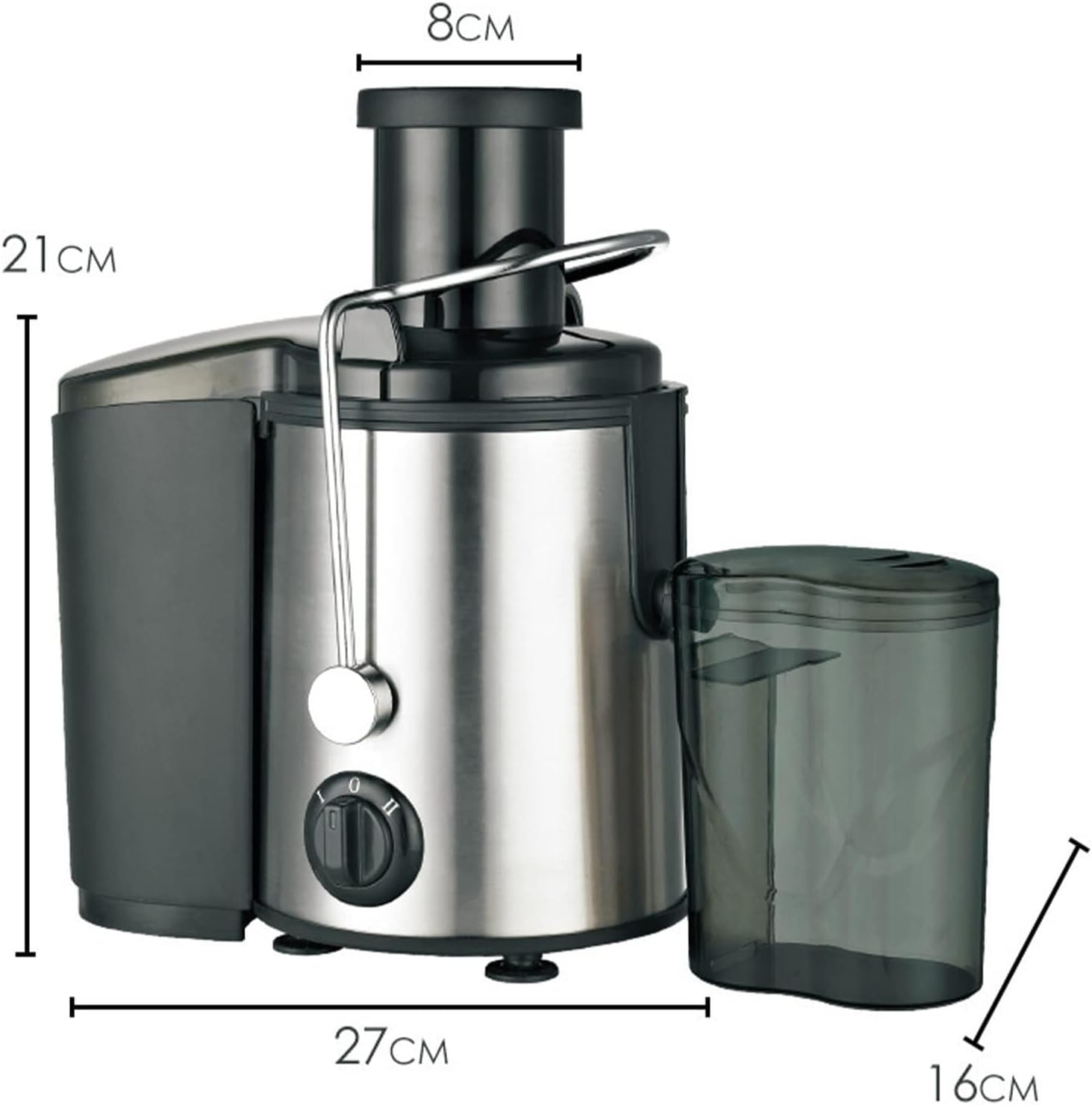 Juicer Machine 800W Electric Separation Centrifugal Orange Juice Extractor Whole Fresh Fruits And Vegetables, Easy To Clean,Stainless Steel with 2 Dual Speed