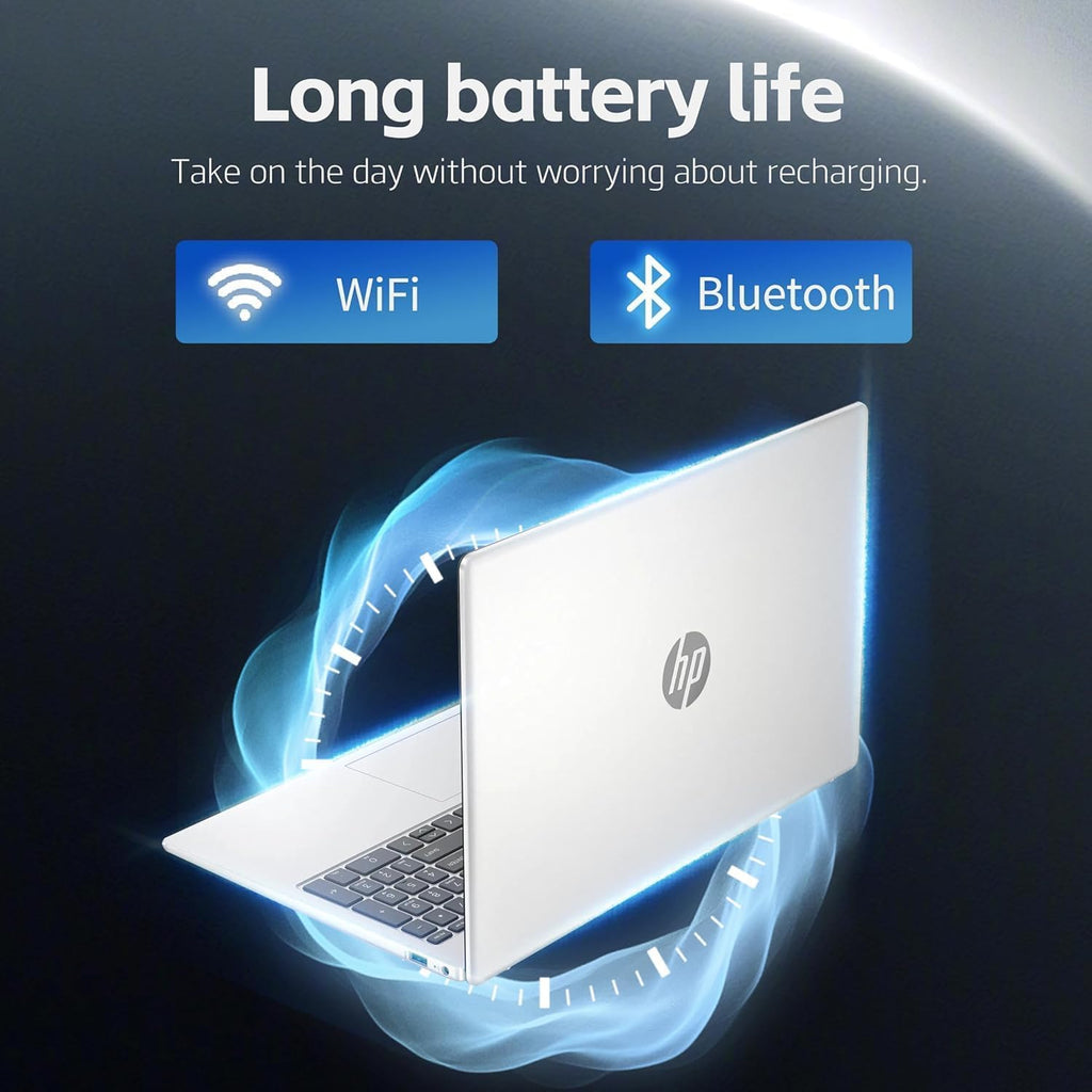 HP New 15.6 inch Laptop Computer, 2025/2026 Edition, Intel High-Performance 4 cores N100 CPU, 32GB RAM, 1TB SSD, Ultra-Quiet Design, Long Battery Life, Windows 11 Pro with Microsoft Office