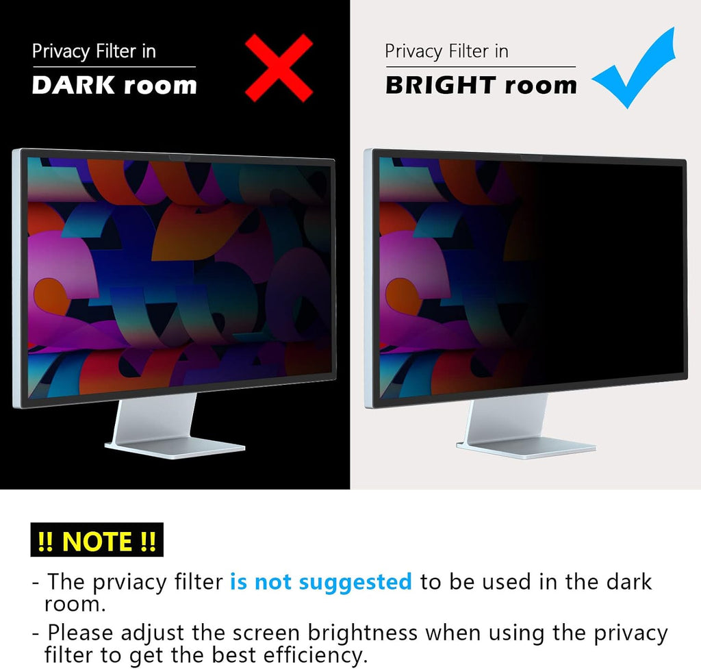 FILMEXT [2-Pack[2022 New] 27 inch privacy screen for monitor compatible with Apple Studio Display 27' Only,Removable Computer Monitor Privacy Screen Shield Anti Blue Light Filter