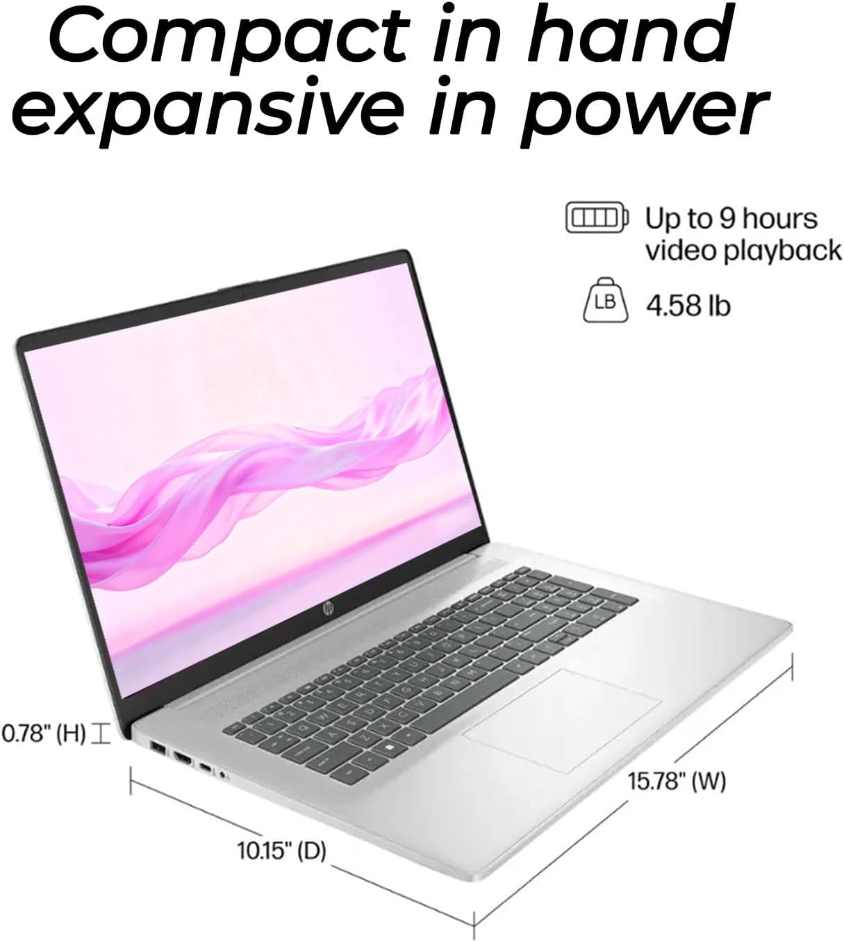 HP 17 Business Laptop | 2026 Edition | 17.3' FHD Display | AMD 7000 Ryzen 5 Processor (Beats 13th Core i7) | 16GB RAM | 512GB SSD | WiFi-6 | Ethernet RJ-45 | HDMI | Windows 11 + Copilot | w/WOWPC USB