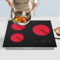 3 Burners Electric Cooktop with 9 Heating Levels - 2600W Ceramic Cooktop with Timer, Ceramic Electric Hot Plate for Cooking, Child Safety Lock, Sensor Touch Control, 110V