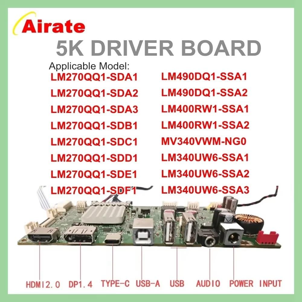 StoneTaskin JRY-W9CUHD-AA1 5K A1419,Compatible For LG, Display LM270QQ1/QQ2 Driver Board DP HDMI2.0 60HZ 10bites 5120X2880 DIY Monitor