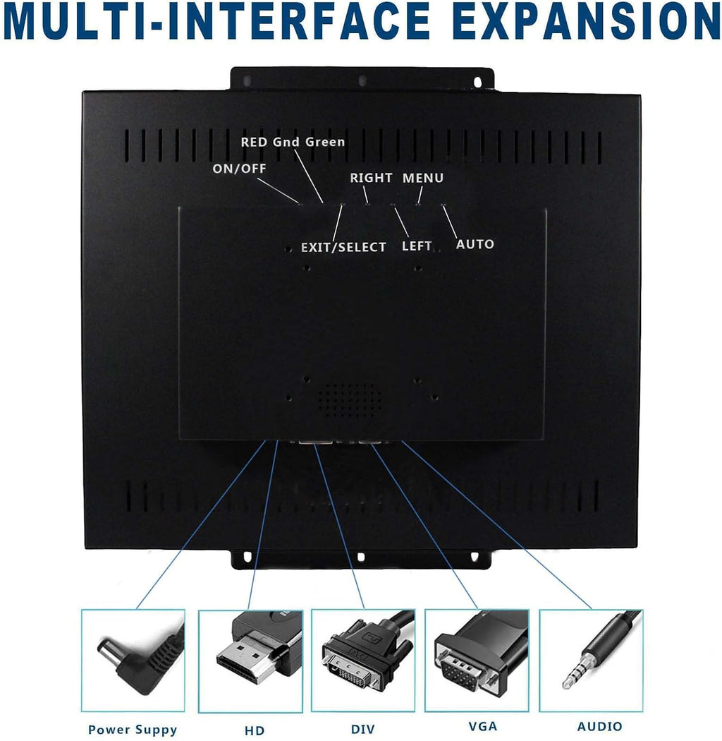 VSDISPLAY 19Inch LCD Monitor 1280x1024 High Brightness Display Support VGA/DVI Video Input,for Gaming/Industrial Secondary Monitor
