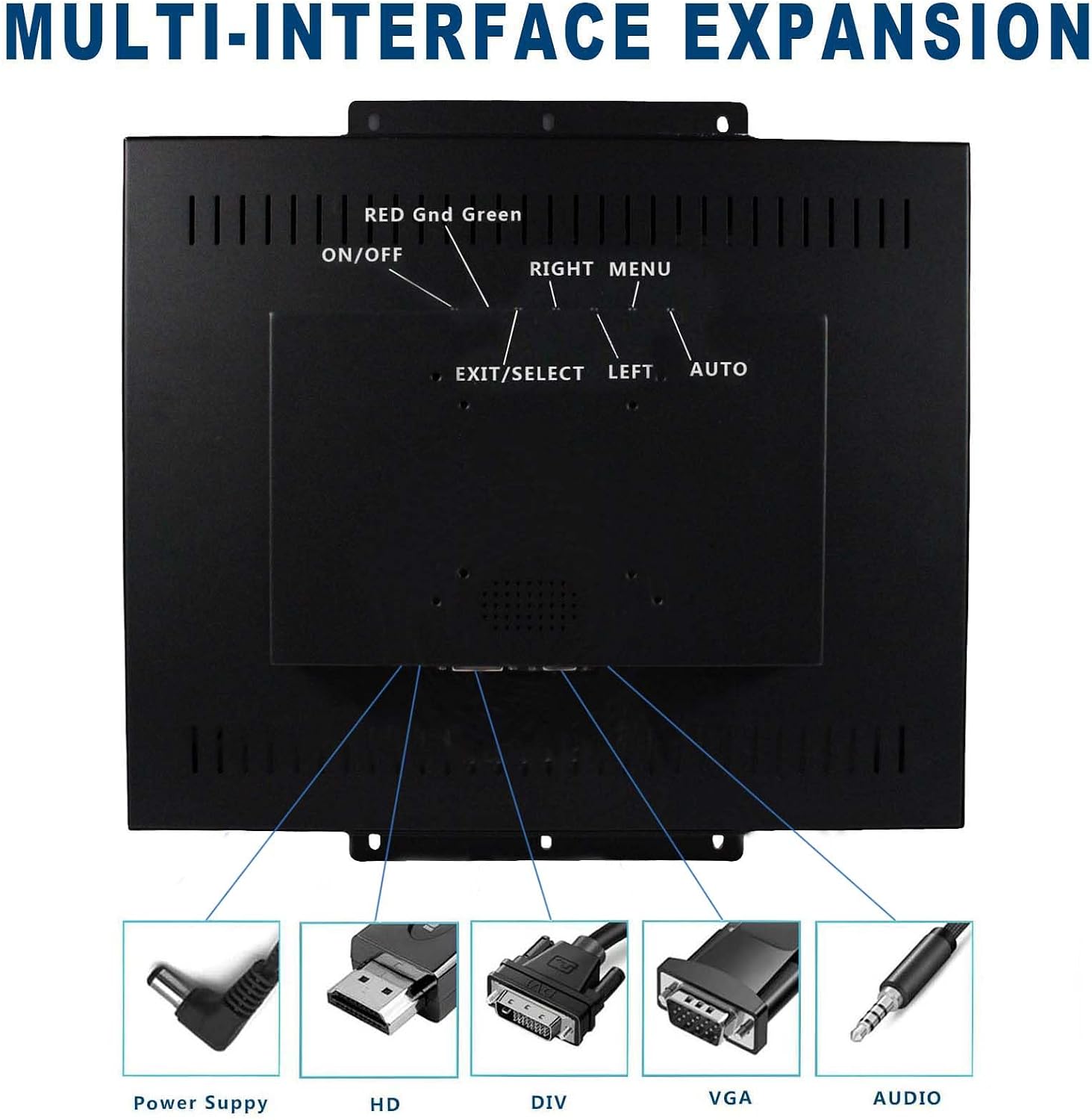 VSDISPLAY 19Inch LCD Monitor 1280x1024 High Brightness Display Support VGA/DVI Video Input,for Gaming/Industrial Secondary Monitor