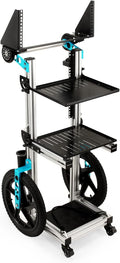 PROAIM Soundchief Vertical Channel Cart for Sound/Video Recording & Production w Rack Mount. Up/down Shelf Adjustment, Reliable Foot Brakes, Collapsible. Payload up to 30kg / 66lb. (CT-SDCF-CV4)