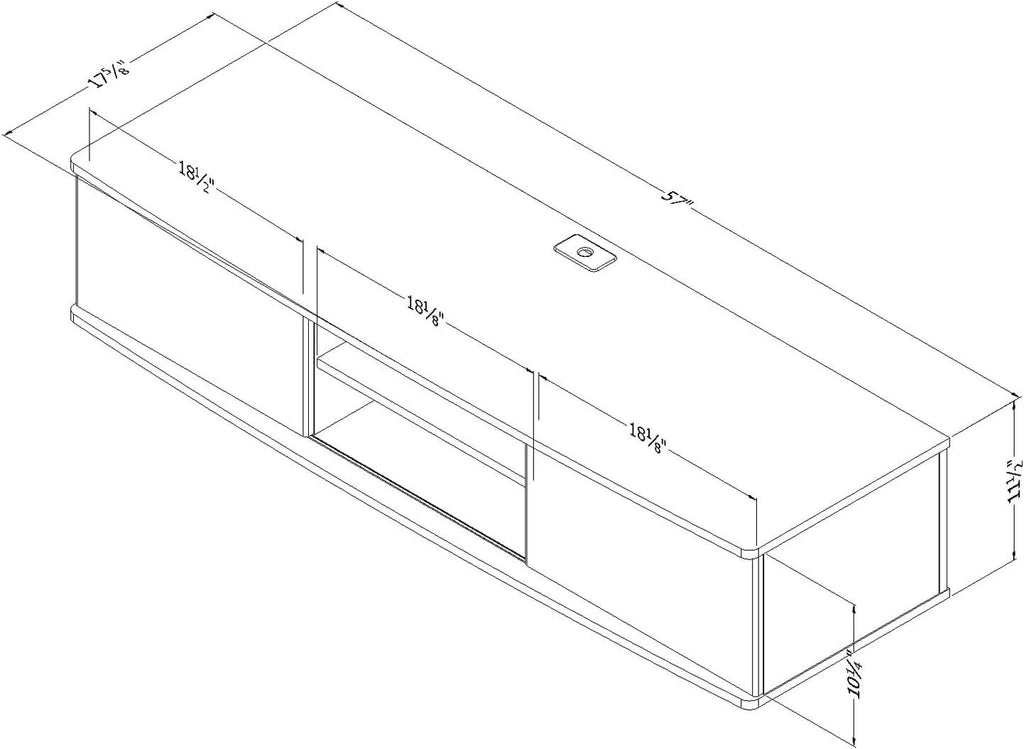 South Shore Floating Wall Mounted Media Console, Pure White, 56',