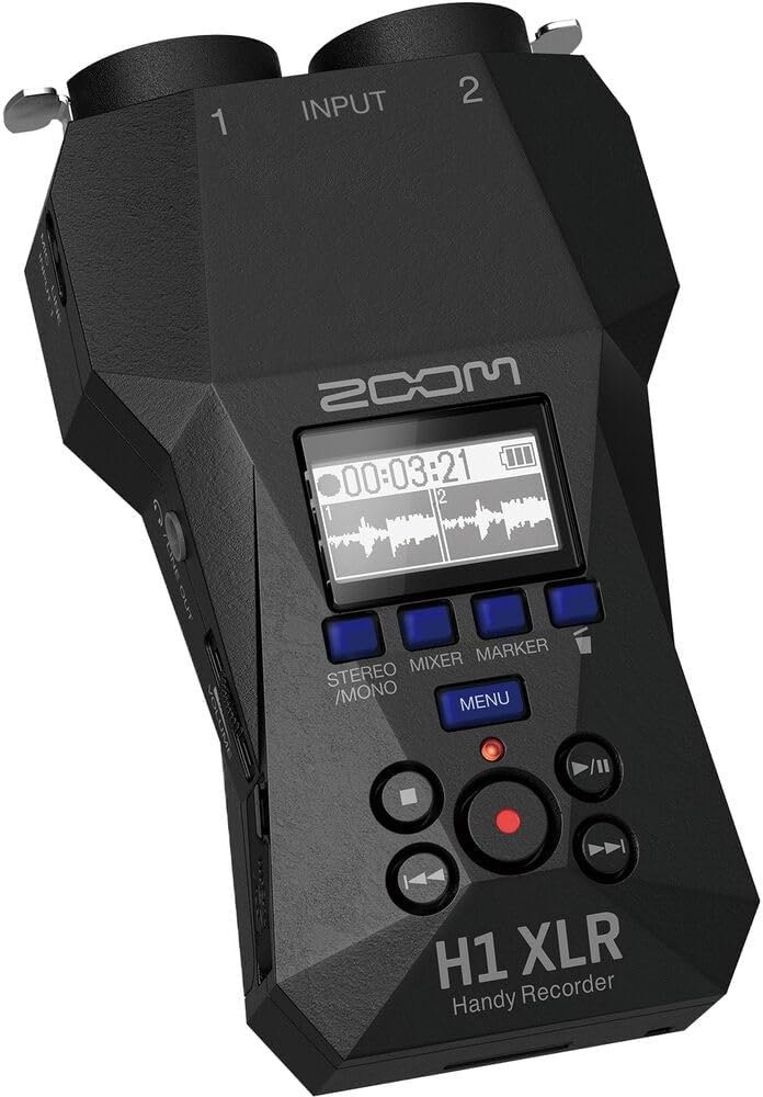 Zoom H1 XLR Portable Audio Recorder for Video Bundle with Memory Card microSDXC Extreme Pro 64GB + Balanced Interconnect, 1/4 inch TRS to Same + 10ft USB Type A to USB Type C Cable - Black + More