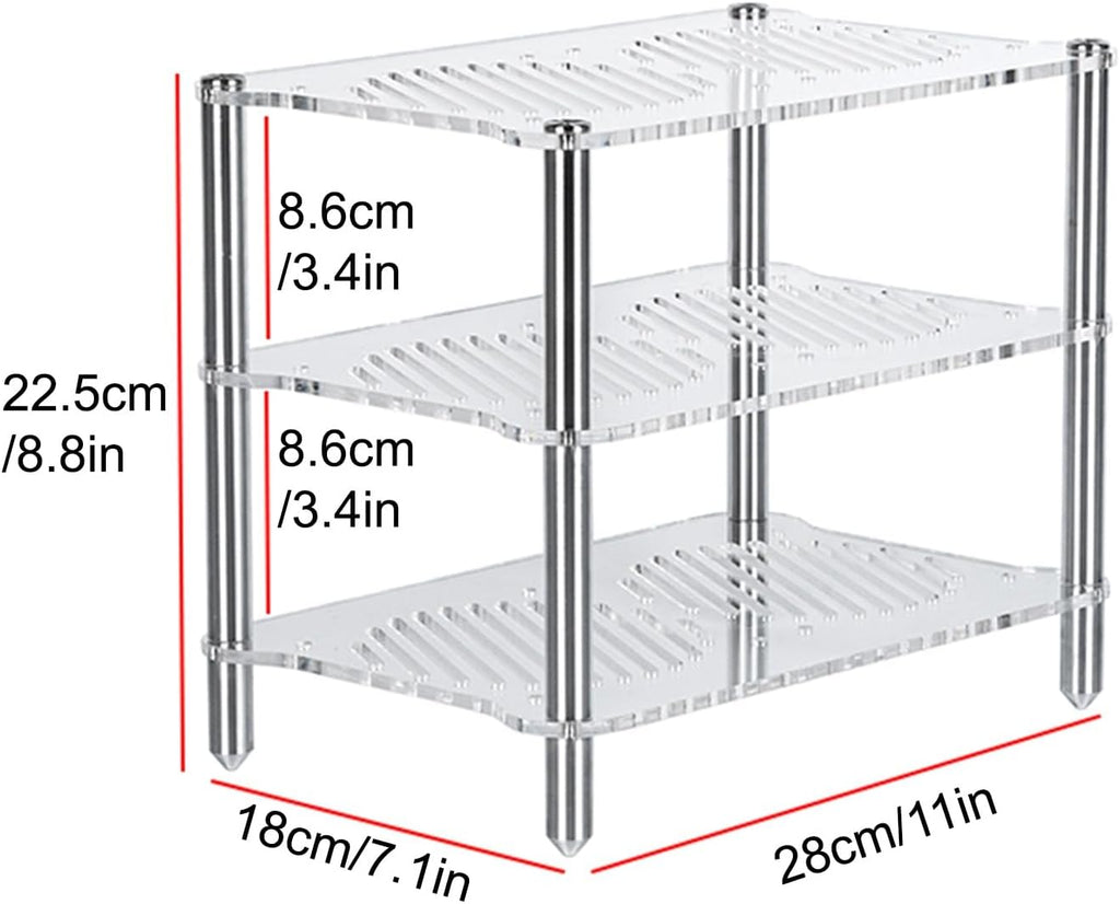 3-Tier AV Media Stand Corner Shelf Multifunctional Entertainment Center, AV Equipment Cabinet Display Stand, Audio Storage Rack for Living Gaming Room